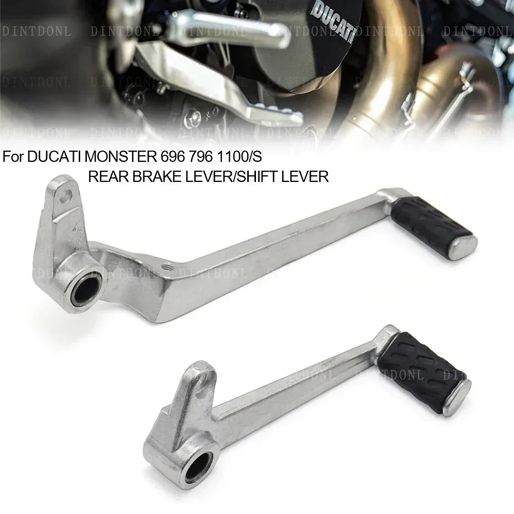 DINTCNC Gear Shift Lever Rear Foot Brake Right Pedal For Monster 696 796 1100/S Motorcycle Accessories Clutch Shifter Left Rod