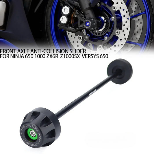 DINTCNC For ZX6R NINJA650 NINJA1000 Z1000SX Versys650 Front Axle Fork Crash Slider Motorcycle Accessories Wheel Protector Piece