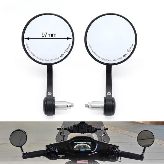 DINTCNC 8MM Flip Left Right Side Lens Handle Glass Accessories M8 E9 Motorcycle Handlebar End Mirror Rotatable Universal Expansion Screw