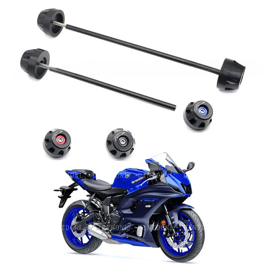 DINTCNC Rear Front Axle Fork Crash Slider For YZF-R7 YZF R7 2021 Motorcycle Wheel Protector YZFR7 YZF690 2022 2024 Accessories