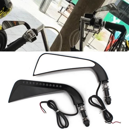 DINTCNC Universal for Road King Street Glide Motorcycle with LED Flowing Water Rearview Mirror Moto Handlebar Equipment Parts