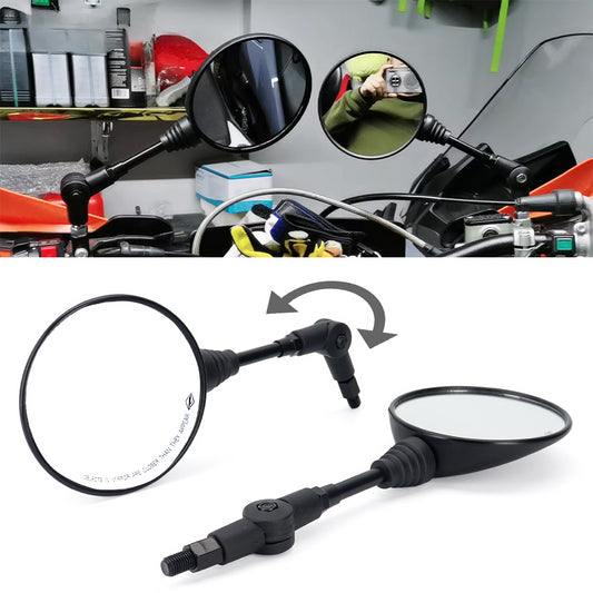 DINTCNC E9 M10 Motorcycle Mirrors Universal Foldable Flip Reverse Rarview Mirror Left Right Side Accessories 10MMClockwise