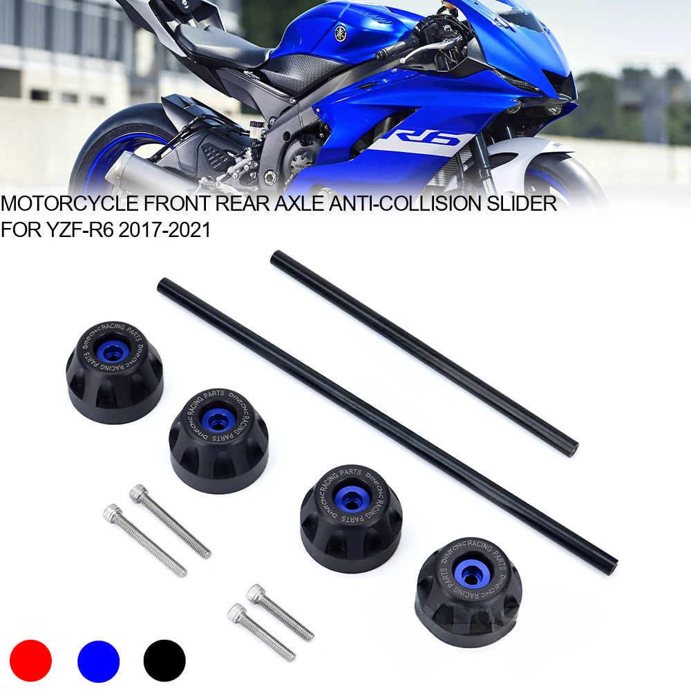 DINTCNC For YZF-R6 2017-2021 Motorcycle Front Rear Wheel Protect Anti-Fall Axle Protector Accessories YZFR6 2020 YZF R6 2019 2018