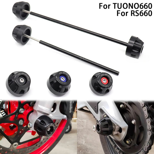 DINTCNC Rear Front Axle Fork Crash Slider For RS660 TUONO660 2020 Motorcycle Wheel Protector RS TUONO 660 2021 POM Accessories