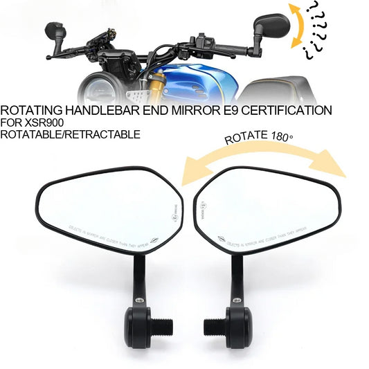 DINTCNC For XSR900 2022-2024 Handlebar End Mirror Rotatable Shrink E9 Certified XSR 900 Left Right Sides Rearview Accessories