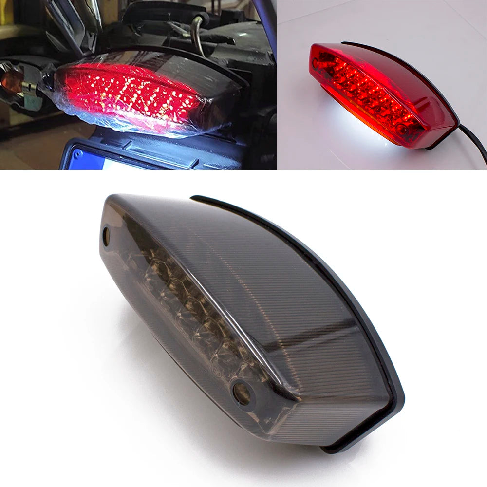 DINTCNC Universal for 104-115mm for Mounting Hole Distance Motorcycle License Plate LED Rear Brake Lamp