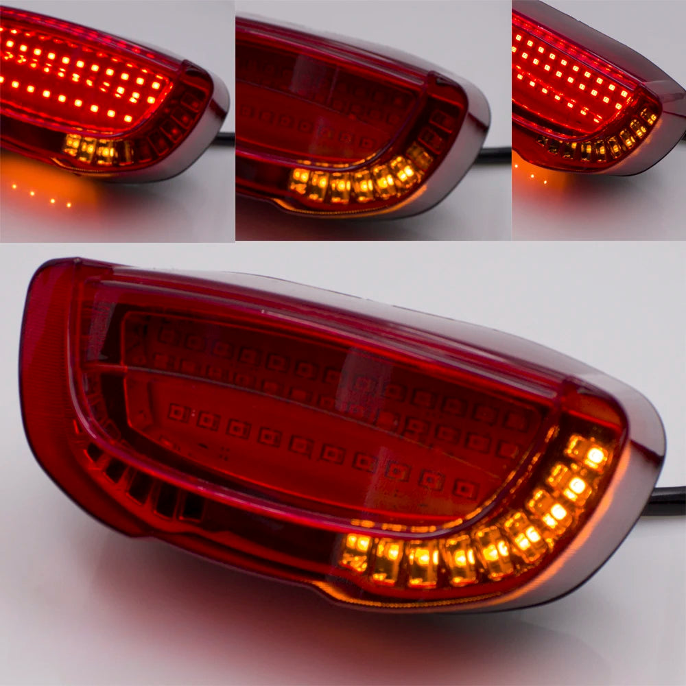 DINTCNC Universal Motorcycle Modified LED Integrate Sequential Rear Tail Light Steering Light Parts