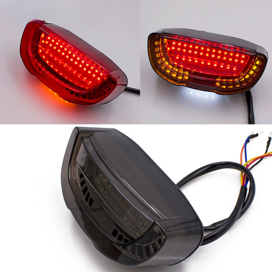 DINTCNC Universal Motorcycle Modified LED Integrate Sequential Rear Tail Light Steering Light Parts