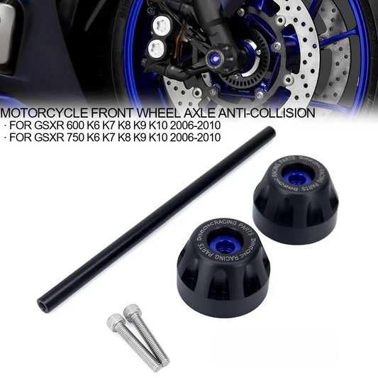 DINTCNC For GSXR 600 750 Motorcycle Front Wheel Axle Anti-Collision Protection Slider GSX-R600 GSXR750 K6 K7 K8 K9 Accessories