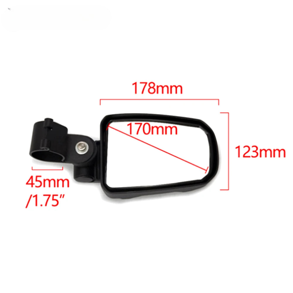 DINTCNC Universal for 45mm/1.75 Inches Motorcycle Accessories Side Mirrors Left Right Rearview Mirror Black Metal Mirrors for Moto