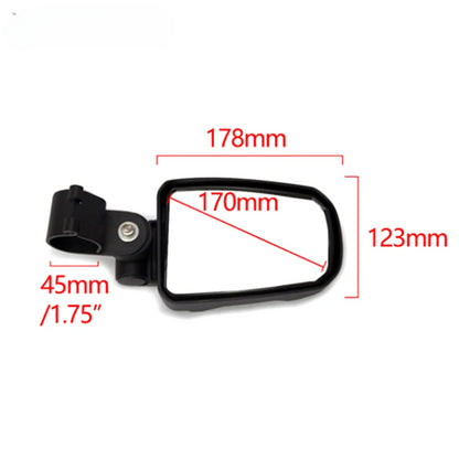 DINTCNC Universal for 45mm/1.75 Inches Motorcycle Accessories Side Mirrors Left Right Rearview Mirror Black Metal Mirrors for Moto