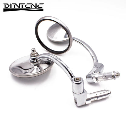 DINTCNC Universal for 22mm for Motorcycle Retro Round Electroplated Handlebar Mirrors Moto Accessories