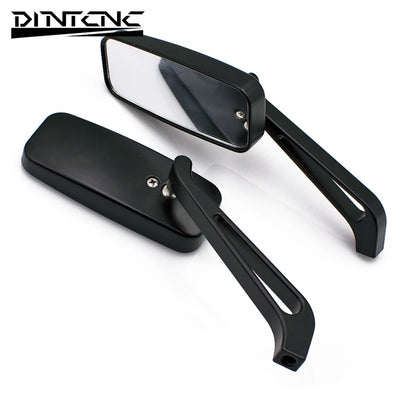 DINTCNC Universal for M8 M10 Threaded Motorcycle Rectangular Reflective Rearview Mirror Die-cast Aluminum Alloy