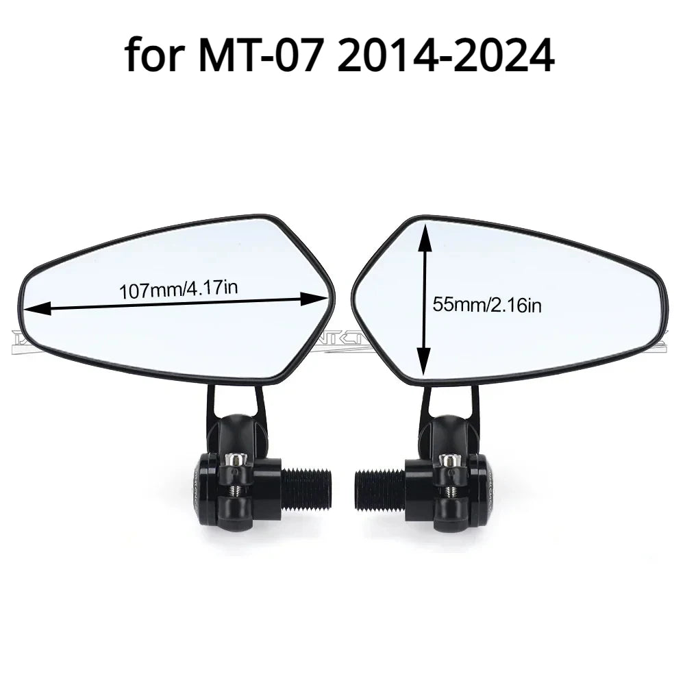 DINTCNC For MT09 MT07 2014-2024 Handlebar End Mirrors Left Right Side Rotation Motorcycle Accessories MT 07 09 MT-07 MT-09 2021