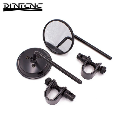 DINTCNC Universal for Chopper Cruiser Cafe Racer Motorcycle Retro Handlebar Rearview Mirror Moto Modified Equipments