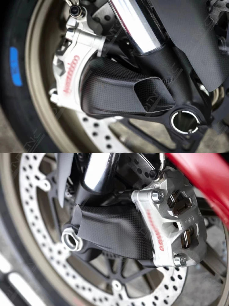 DINTCNC Motorcycle Front Brake Caliper Radiator Carbon Fiber Accessories Cooling System Kit Spoiler For Panigale Streetfighter V4 S SP2