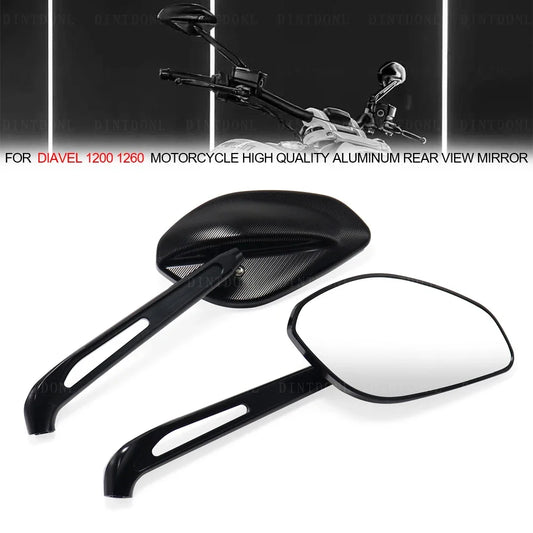 DINTCNC Motorcycle Rear View Mirror For DIAVEL 1260 XDIAVEL S CARBON CROMO STRADA 2019-2022 Left Right Glass Lenses Accessories