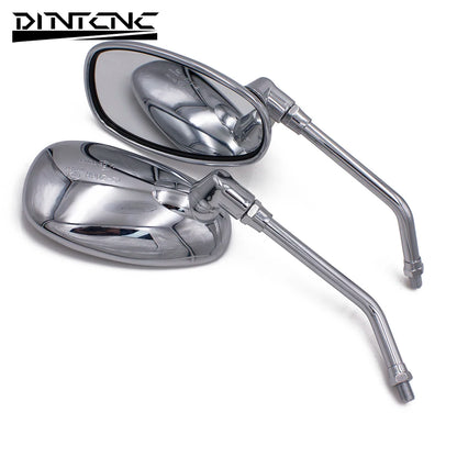 DINTCNC Universal for M8 M10 Threaded Caliber Motorcycle Large Mirror Large Field of View for E-bike Scooter Moto Mirror Aluminum Alloy