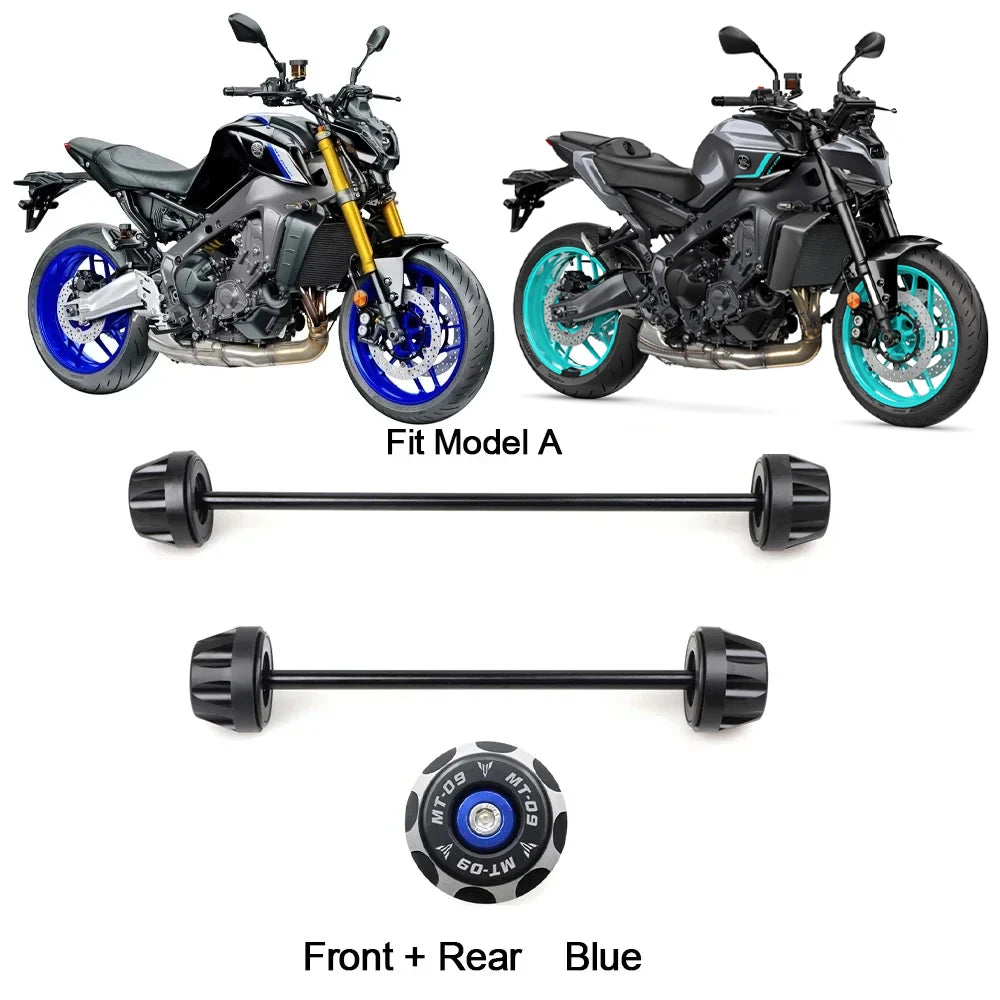 DINTCNC For MT09 FZ09 2021 SP Rear Front Axle Fork Crash Slide MT FZ 09 Mudguard Shock Absorber Protection Motorbike Wheel Protector