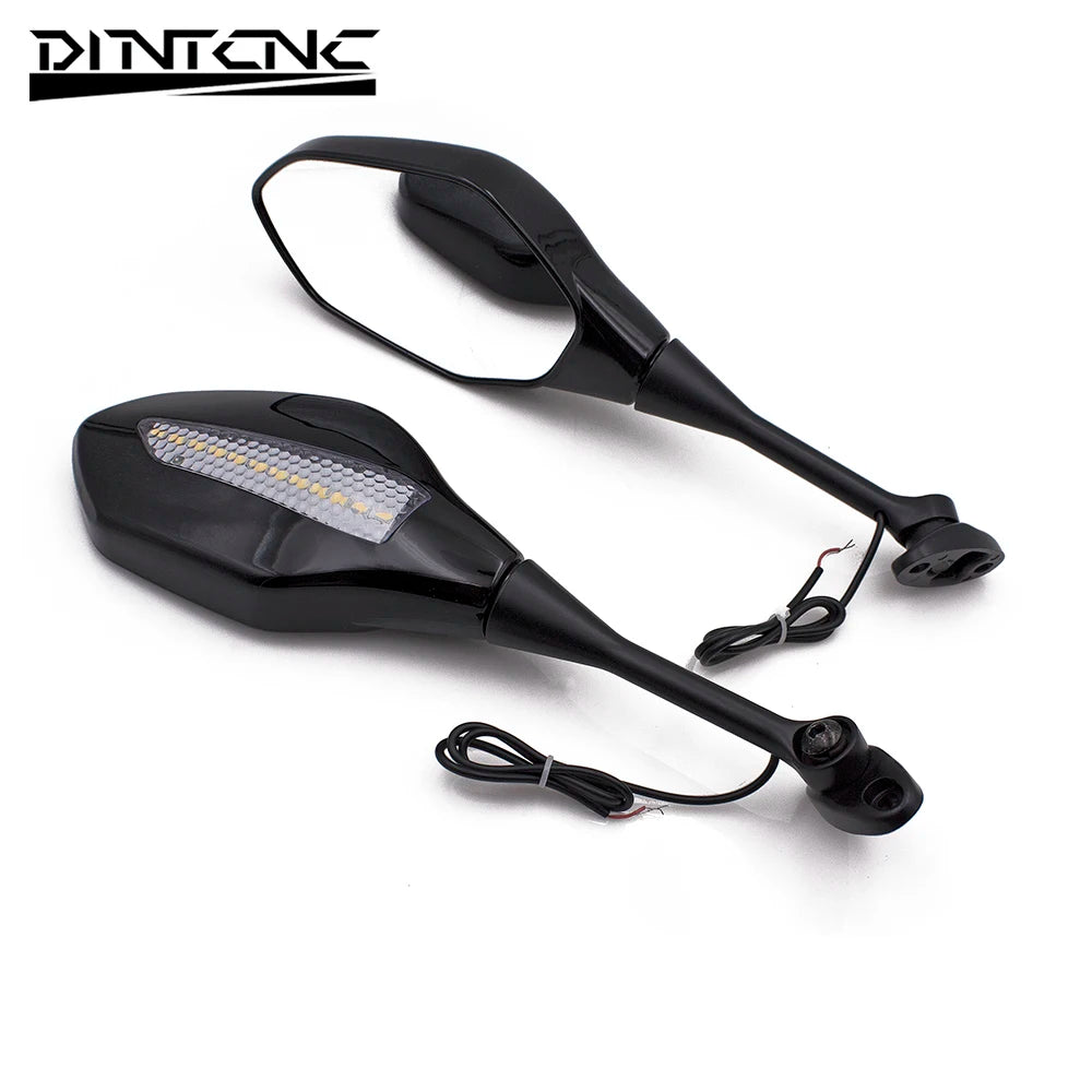 DINTCNC Universal for CBR600RR 2003-2011 CBR1000RR 2004-2007 Motorcycle Modified LED Running Water Turn Signal Rearview Mirror