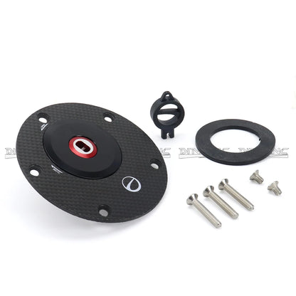 DINTCNC Carbon Fiber Fuel Tank Cap For RS660 TUONO660 Quick Release Anti-Theft Lock Cover Kit RS 660 Track Sports Accessories