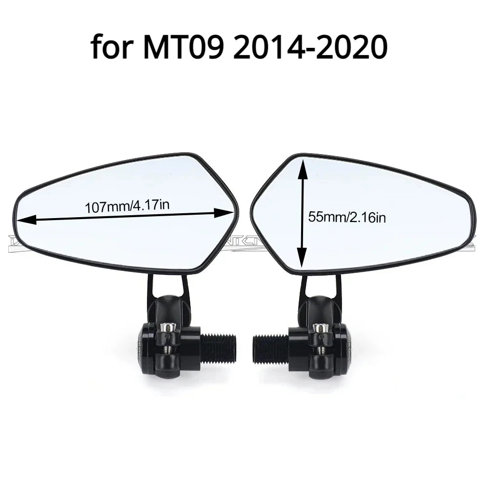 DINTCNC For MT09 MT07 2014-2024 Handlebar End Mirrors Left Right Side Rotation Motorcycle Accessories MT 07 09 MT-07 MT-09 2021