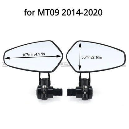 DINTCNC For MT09 MT07 2014-2024 Handlebar End Mirrors Left Right Side Rotation Motorcycle Accessories MT 07 09 MT-07 MT-09 2021