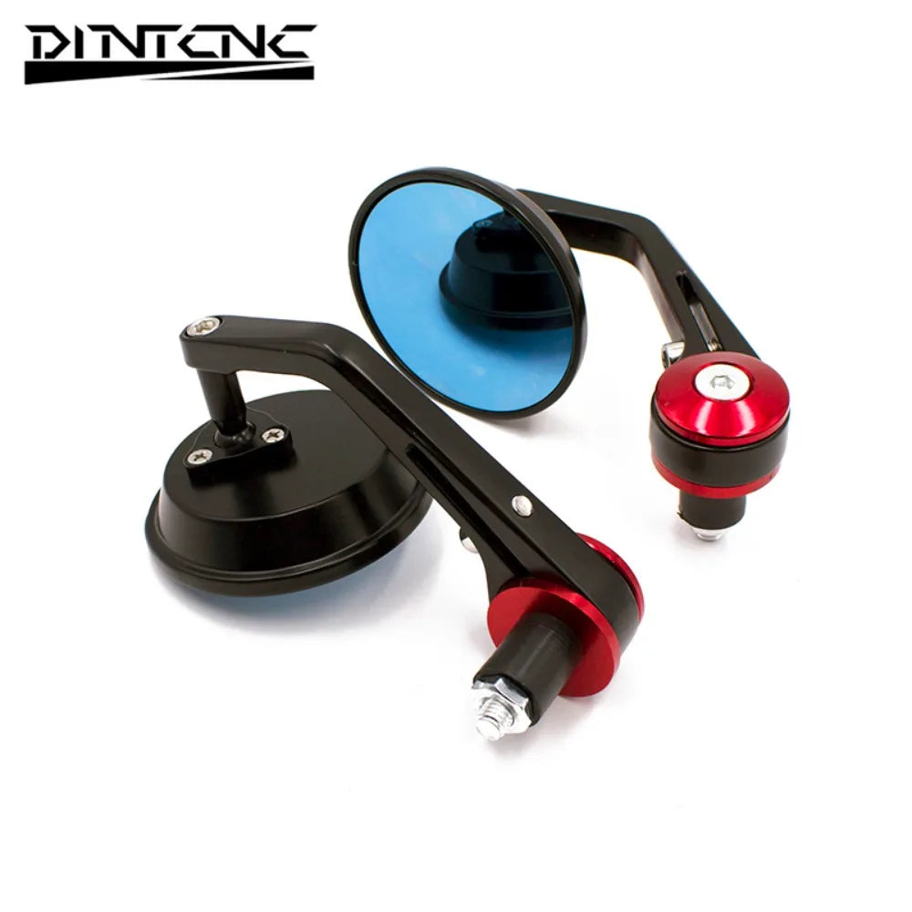 DINTCNC Universal for 22mm for Street 750 500 XG750 XG500 2015-2020 Motorcycle Black Round Curved Rod Rearview Mirror Blue Glass