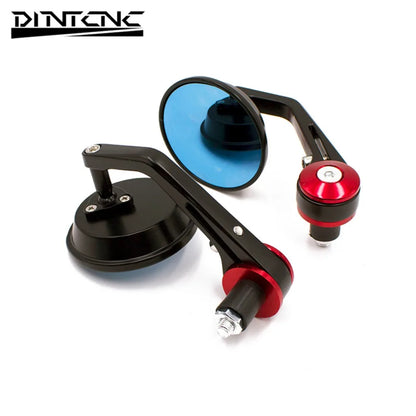 DINTCNC Universal for 22mm for Street 750 500 XG750 XG500 2015-2020 Motorcycle Black Round Curved Rod Rearview Mirror Blue Glass