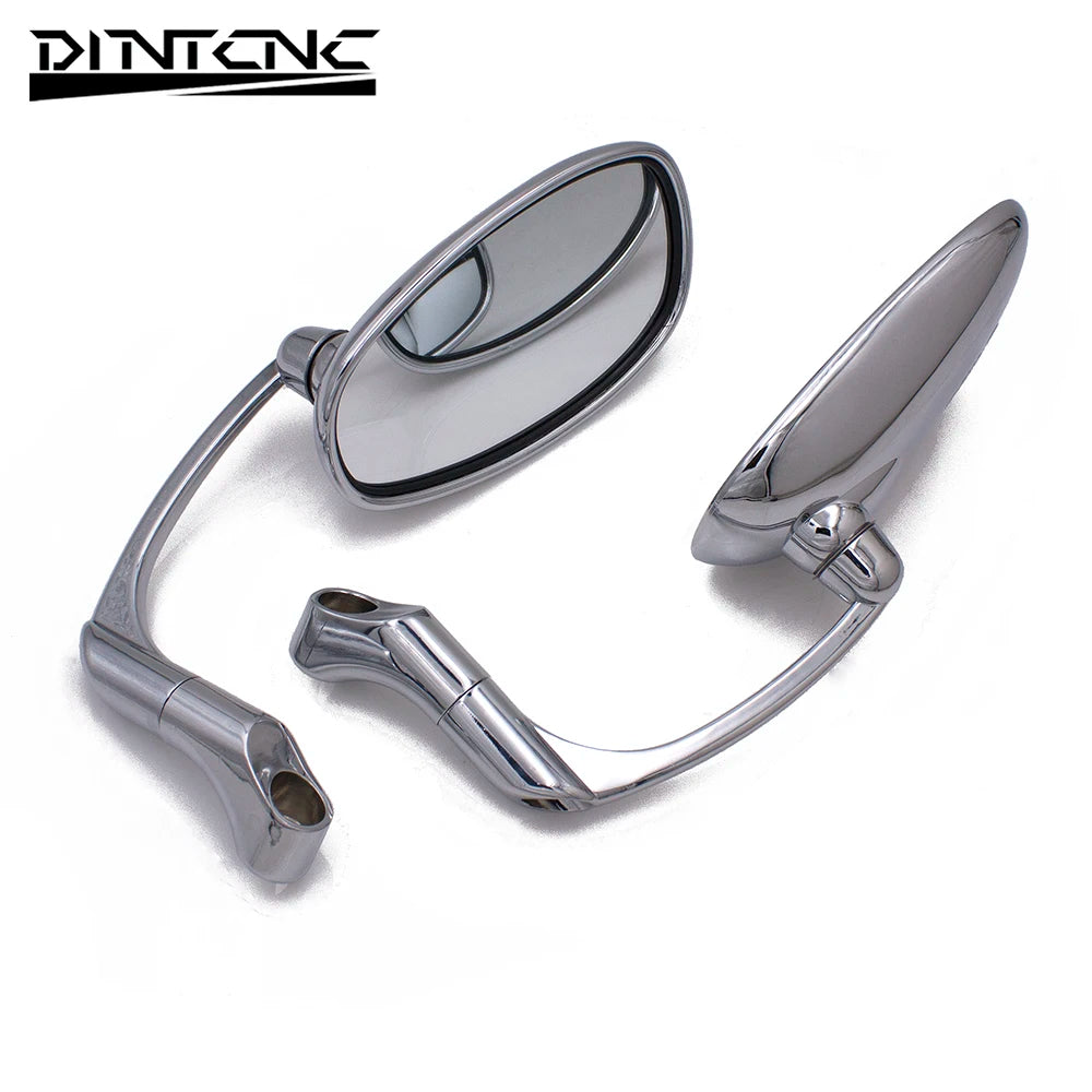 DINTCNC Universal for M8 M10 Threaded Caliber Motorcycle Large Mirror Large Field of View for E-bike Scooter Moto Mirror Aluminum Alloy