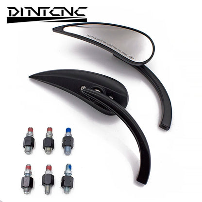 DINTCNC Universal for M8 M10 for Fatboy Dyna Electra Glide Iron Sportster Motorcycle Rearview Aluminum Alloy Accessories Mirror