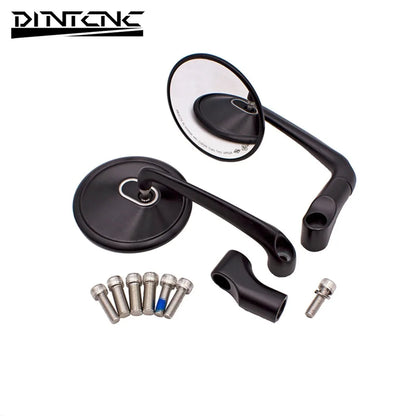 DINTCNC Universal for M8 M10 for Cafe Racer Scooter Motorcycle Modification Accessories Aluminum Alloy Round Rearview Mirror Adjustable