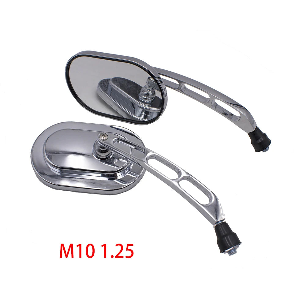 DINTCNC Universal for M10 for Street Glide Road King Fatboy Thread Black Motorcycle Rearview Mirror Aluminum Alloy