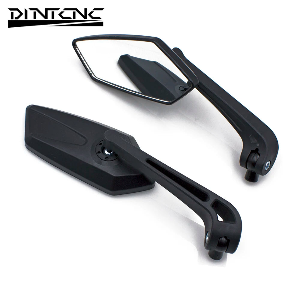 DINTCNC Universal for M8 M10 Thread Diameter Black Plastic Motorcycle Rearview Mirror Moto Reversing Accessories Wide and Clear View