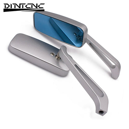 DINTCNC Universal for M8 M10 Threaded Motorcycle Rectangular Reflective Rearview Mirror Die-cast Aluminum Alloy