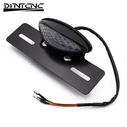 DINTCNC Universal Modified Motorcycle Rear Brake Light License Plate Light Turn Signal