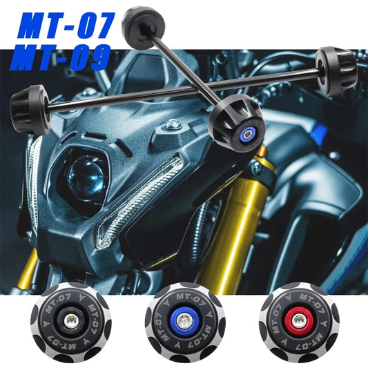 DINTCNC Motorcycle Front Fork Rear Axle Protective Cover Wheel Hub Anti-Collision Block For YAMAHA MT07 FZ07 MT09 FZ09 MT FZ 07 09 2021