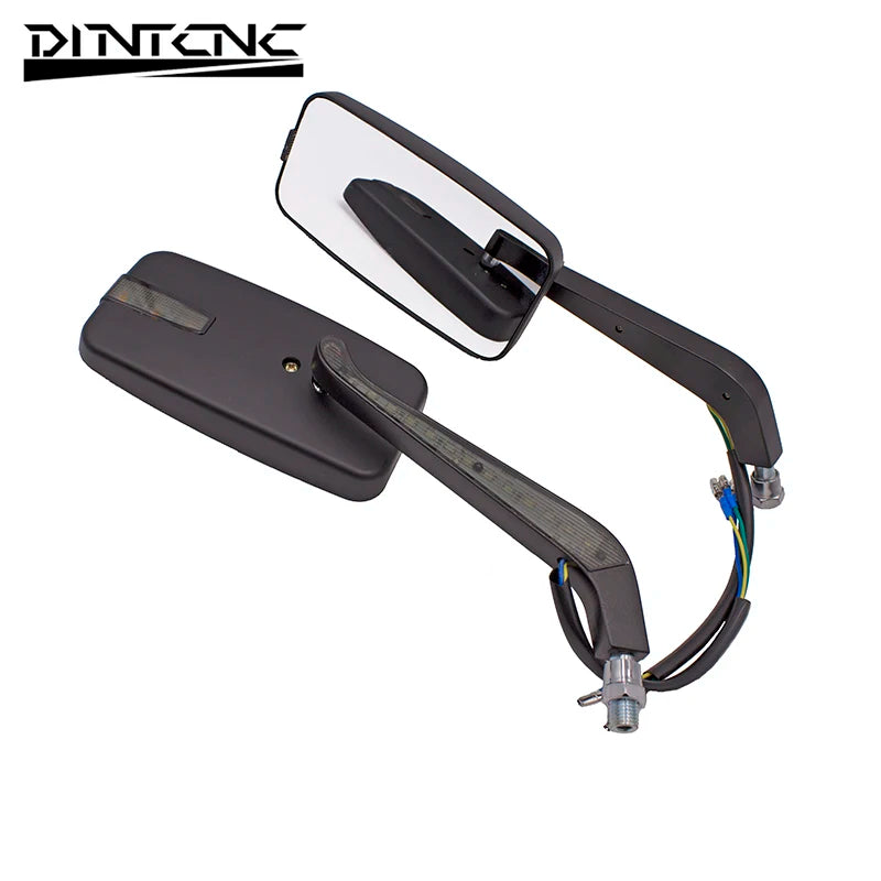 DINTCNC Universal for M10 LED Light for Gsr600 for Pcx Motorcycle Square Illuminated Rearview Mirror Rotatable Frame Parts