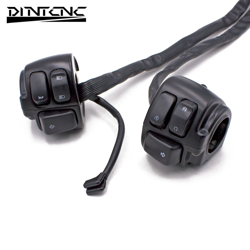 DINTCNC Universal for 25mm for XL883 Black Aluminum Alloy Motorcycle Handlebar Switch Moto Equipment Parts Grip Power Supply