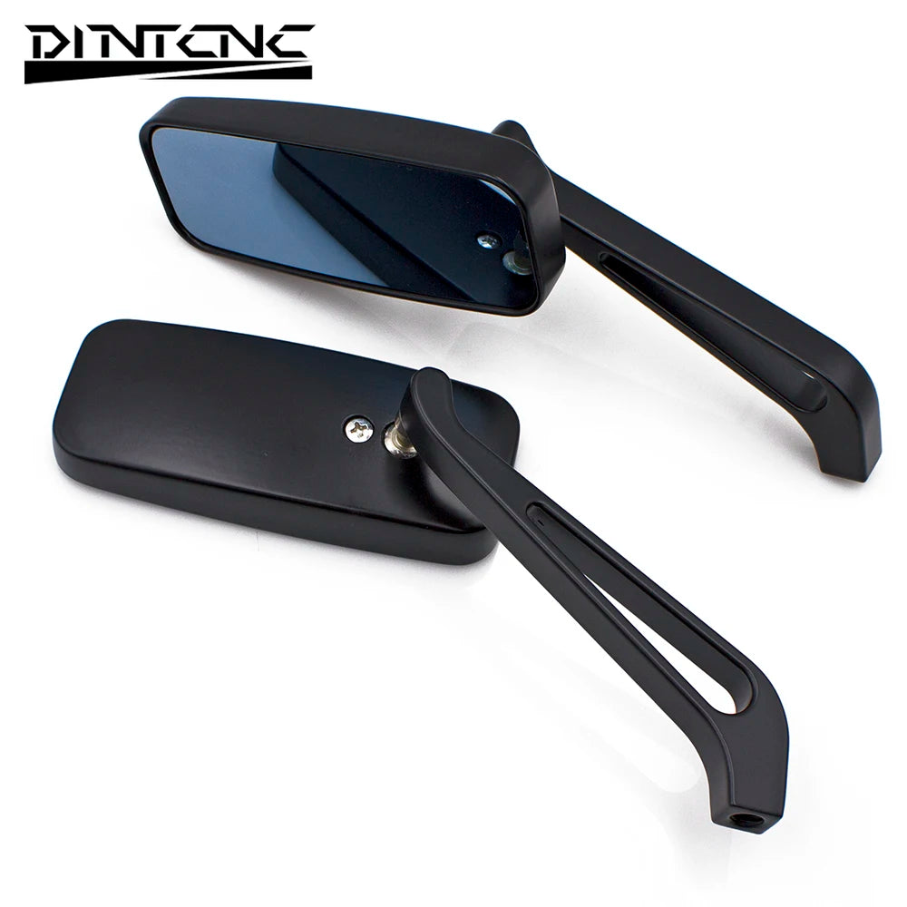 DINTCNC Universal for M8 M10 Threaded Motorcycle Rectangular Reflective Rearview Mirror Die-cast Aluminum Alloy