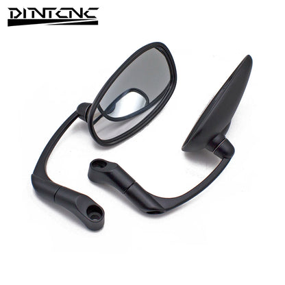 DINTCNC Universal for M8 M10 Threaded Caliber Motorcycle Large Mirror Large Field of View for E-bike Scooter Moto Mirror Aluminum Alloy