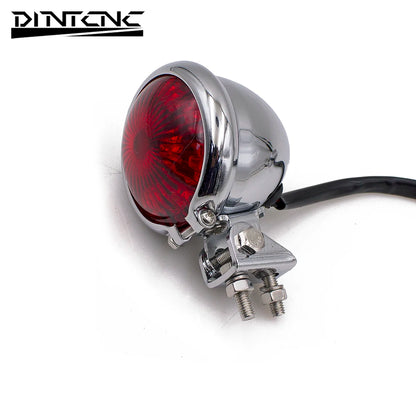 DINTCNC Universal Motorcycle Accessories Cruiser Modified Retro Taillight Signal Aluminum Alloy Command Light 12V Moto LED Brake Light