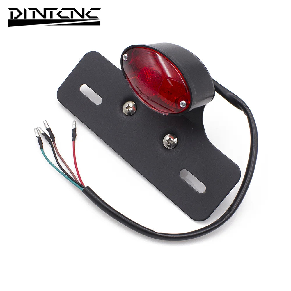 DINTCNC Universal Motorcycle Brake Light Tail Light 4 wire LED Style Motorcycle Accessories Converted Signal Light