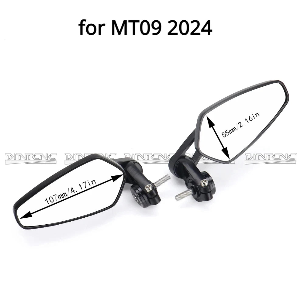 DINTCNC For MT09 MT07 2014-2024 Handlebar End Mirrors Left Right Side Rotation Motorcycle Accessories MT 07 09 MT-07 MT-09 2021