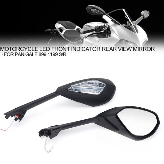 DINTCNC 899 1199 Motorcycle LED Rearview Mirror For Panigale899 Panigale 1199S R Left Right Glass Blinking Turn Signal Lighting