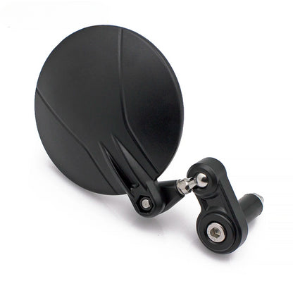 DINTCNC Universal Motorcycle Black Round Handlebar Rearview Mirror Housing Can Be Rotated 360 Degrees and The Mirror Rod Can Be Adjusted