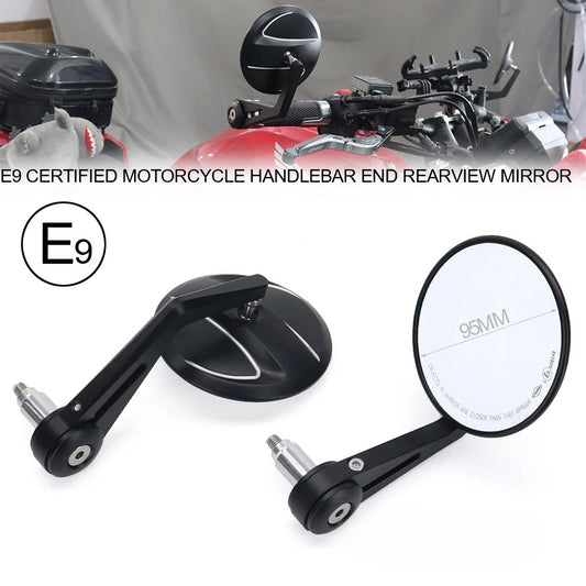 DINTCNC E9 Certification Motorcycle Handlebar End Rearview Mirror Aluminum Accessories CNC Left Right Glass For DIAVEL V4 1260