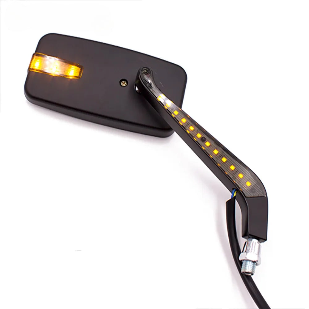 DINTCNC Universal for M10 LED Light for Gsr600 for Pcx Motorcycle Square Illuminated Rearview Mirror Rotatable Frame Parts