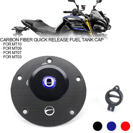 DINTCNC Carbon Fiber Fuel Tank Cap For MT10SP MT09SP MT07 MT09 MT10 SP MT03 Quick Release Anti-Theft Lock Cover Kit Accessories