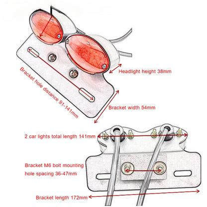 DINTCNC Universal Modified Motorcycle with Steering LED Tail Light License Plate Holder Rear Brake Light Motorcycle Equipment Parts